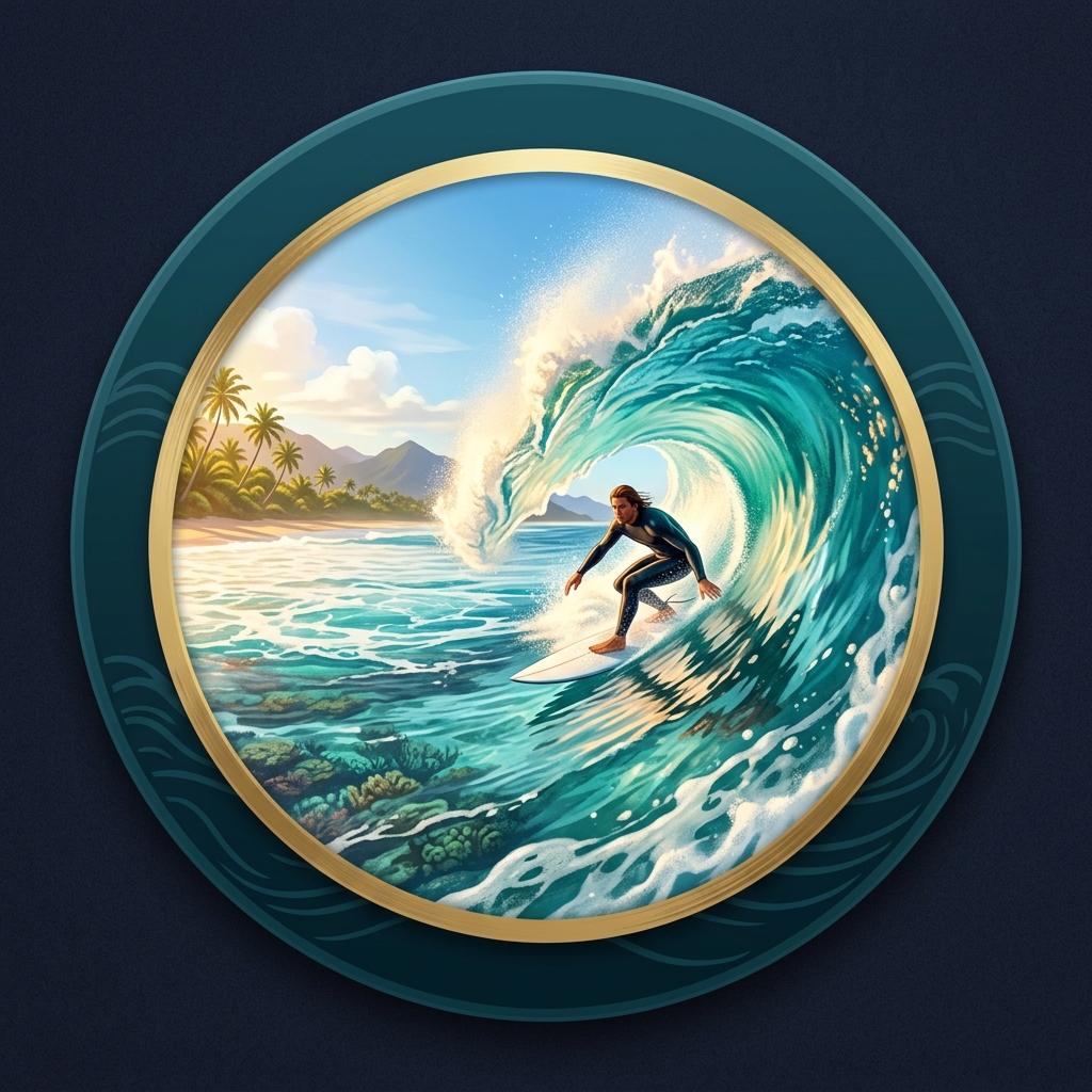 Surfing Art Plate