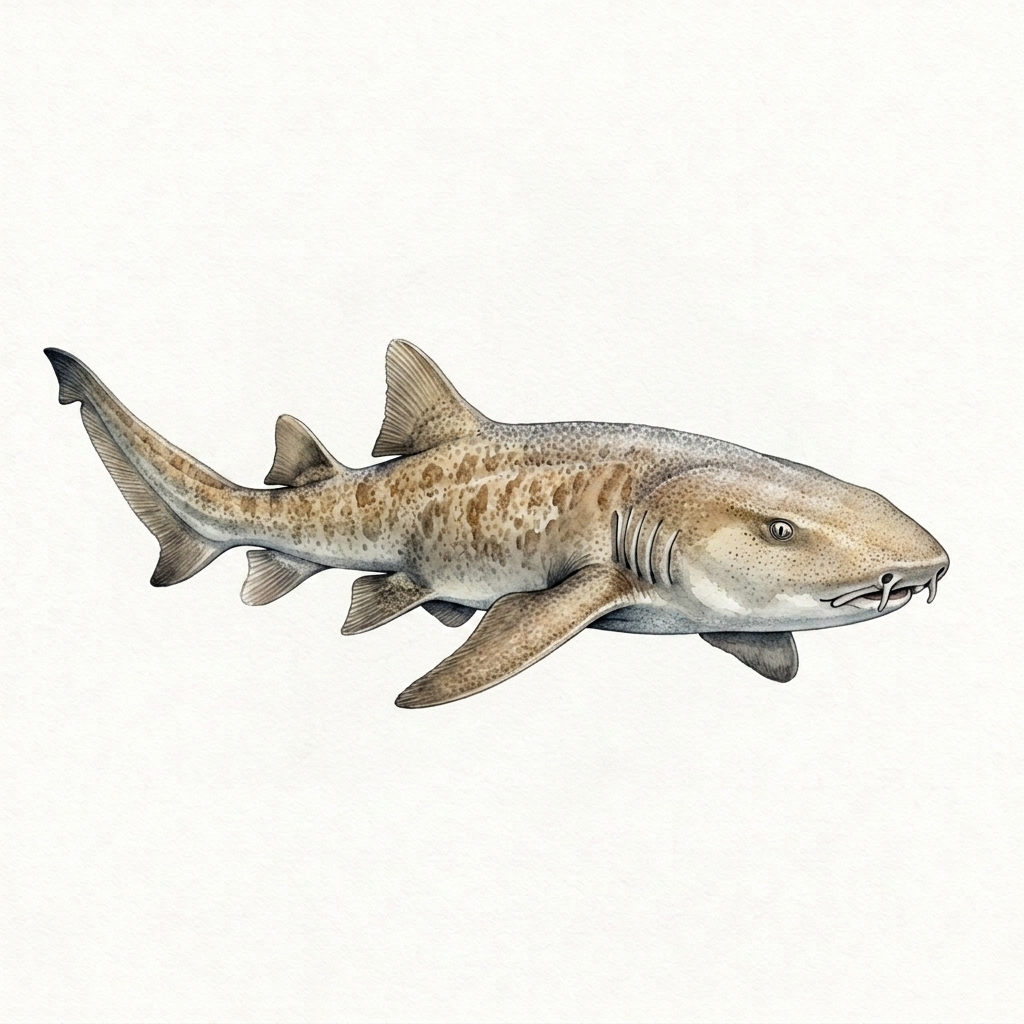 Nurse shark watercolor artwork