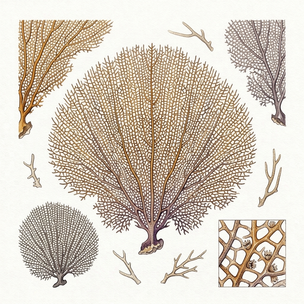 Venus sea fan watercolor artwork